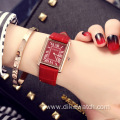 GUOU Authentic Korean Edition Watch For Women Rectangular belt retro Rome Scale Quartz Watch Wristwatch Female Simple Clock Leat